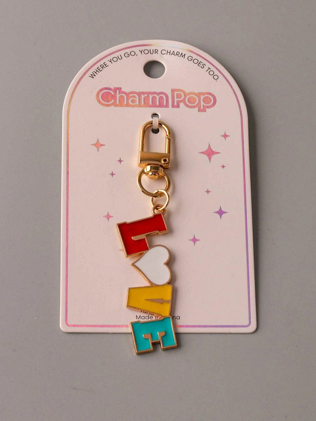 FASHION ASSORTED COLORS LOVE PENDANT KEYCHAIN