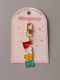 FASHION ASSORTED COLORS LOVE PENDANT KEYCHAIN