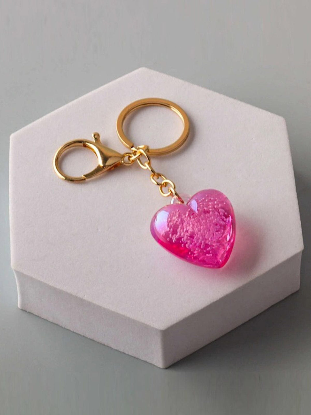 FASHION ASSORTED COLORS HEART PENDANT KEYCHAIN