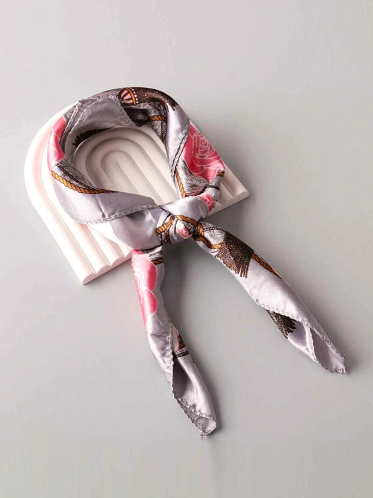 FASHION ASSORTED COLORS MULTI PRINT SATIN SCARFS