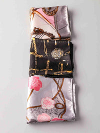 FASHION ASSORTED COLORS MULTI PRINT SATIN SCARFS