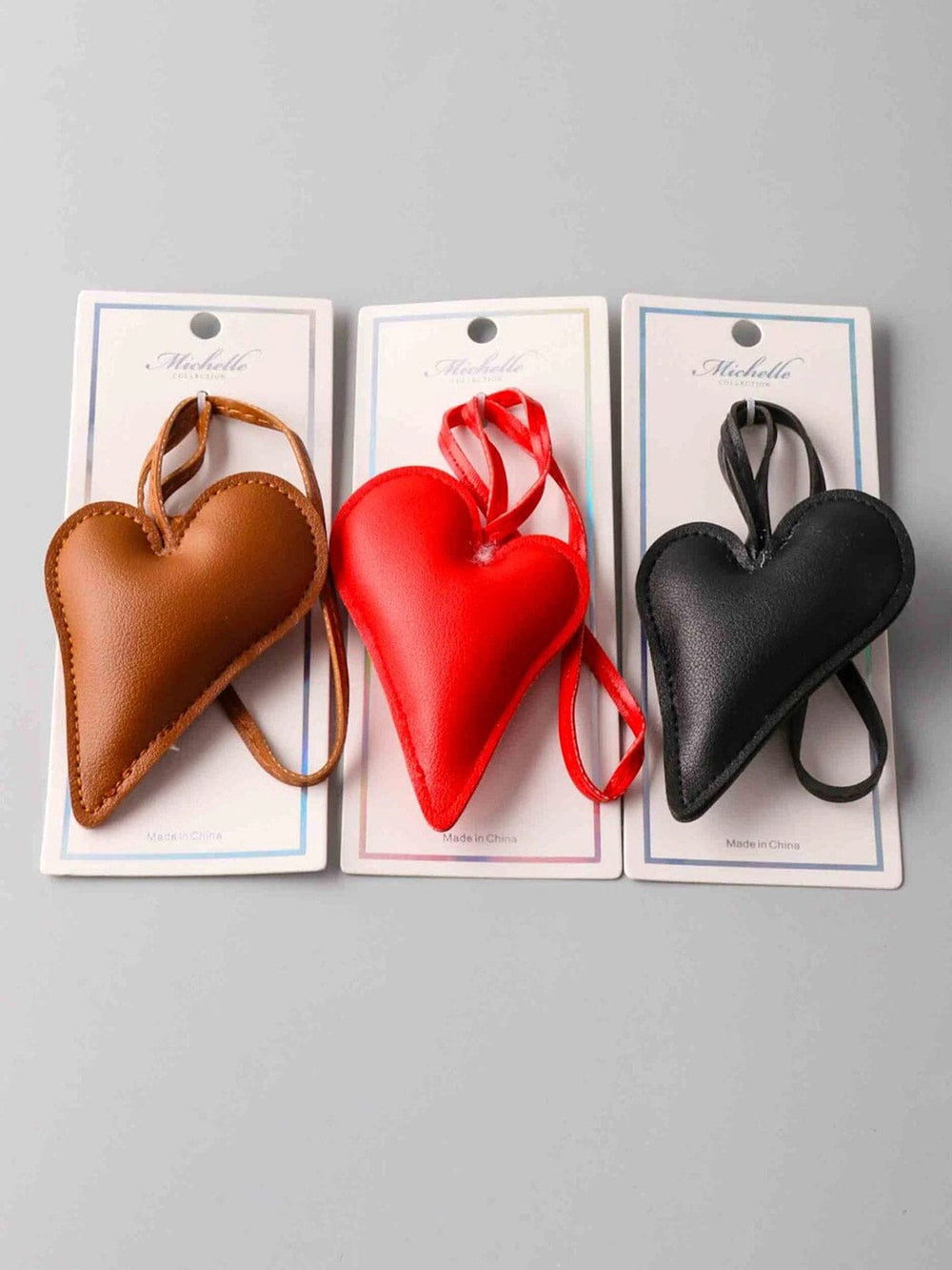 FASHION ASSORTED COLORS HEART PENDANT KEYCHAIN