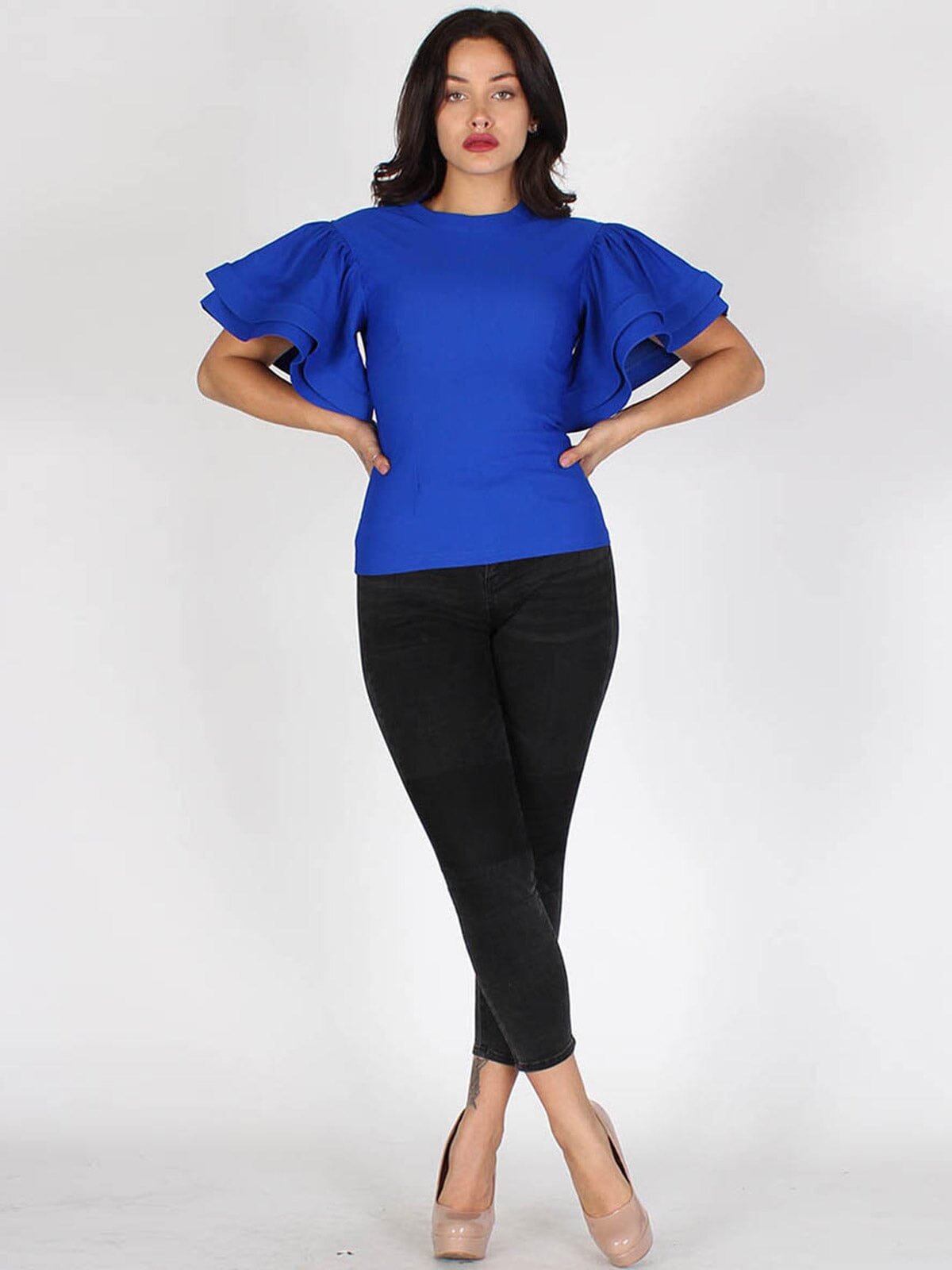 The Sweet Solid Ruffle Top