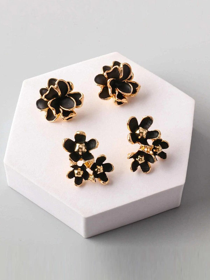 FASHION FLOWERS 2PC. SET EARRINGS