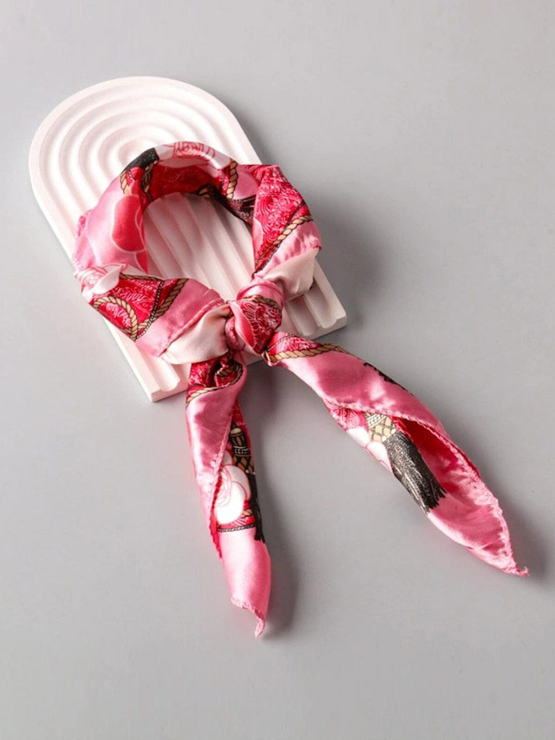 FASHION ASSORTED COLORS FLORAL SATIN SCARFS