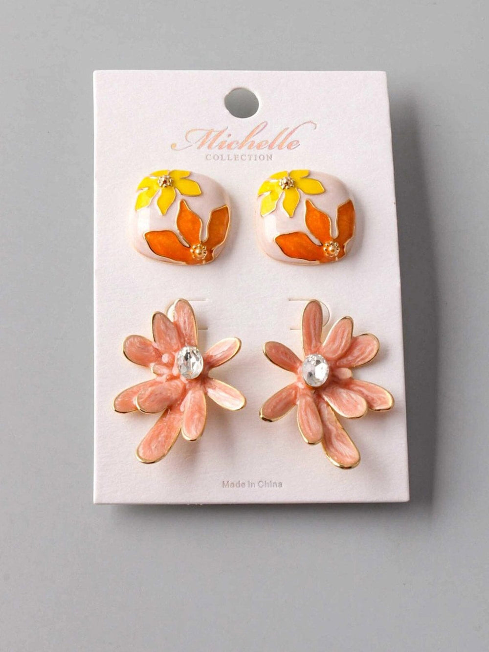 FASHION FLOWERS 2PC. SET EARRINGS