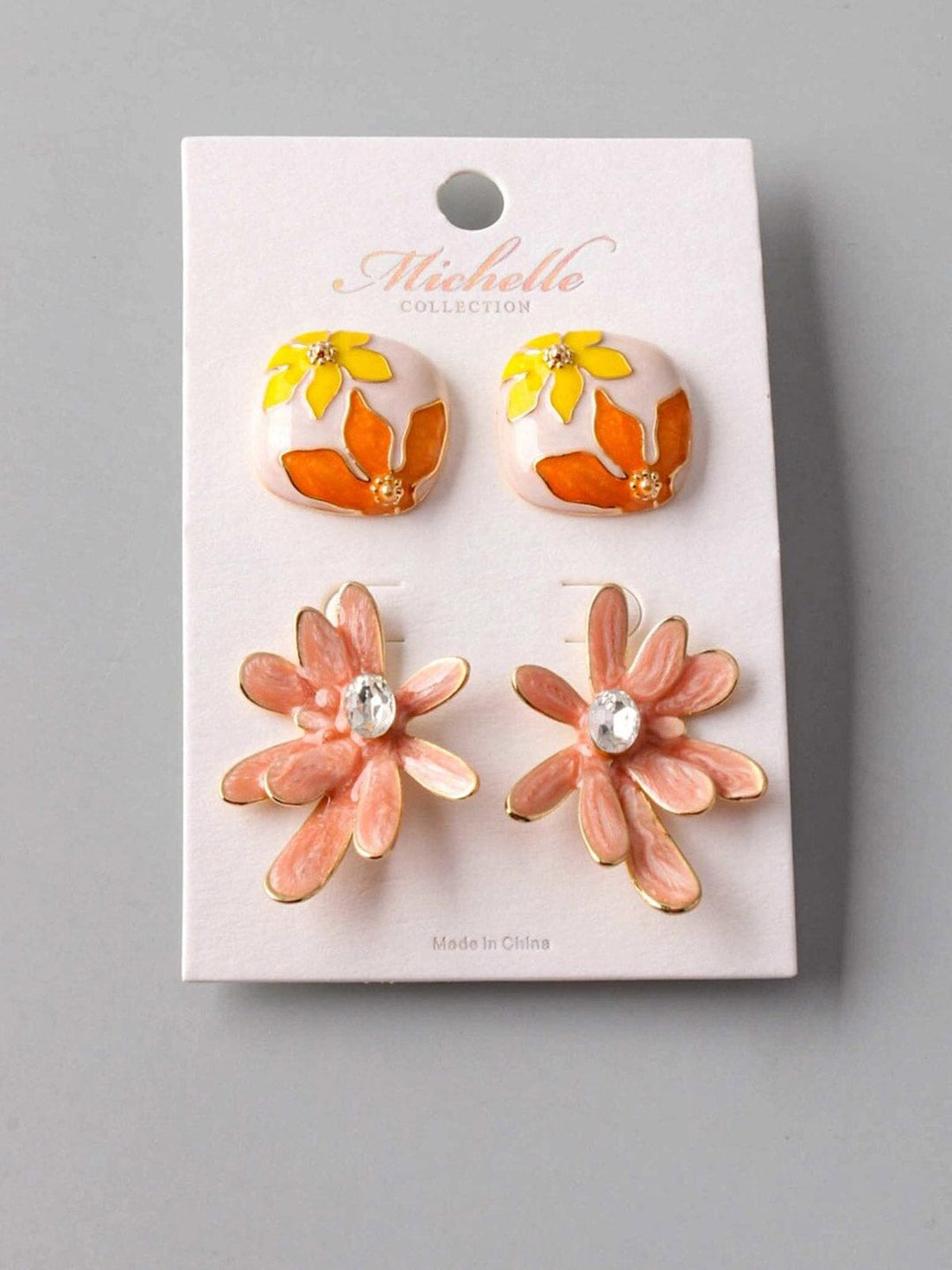 FASHION FLOWERS 2PC. SET EARRINGS