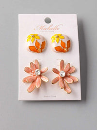 FASHION FLOWERS 2PC. SET EARRINGS