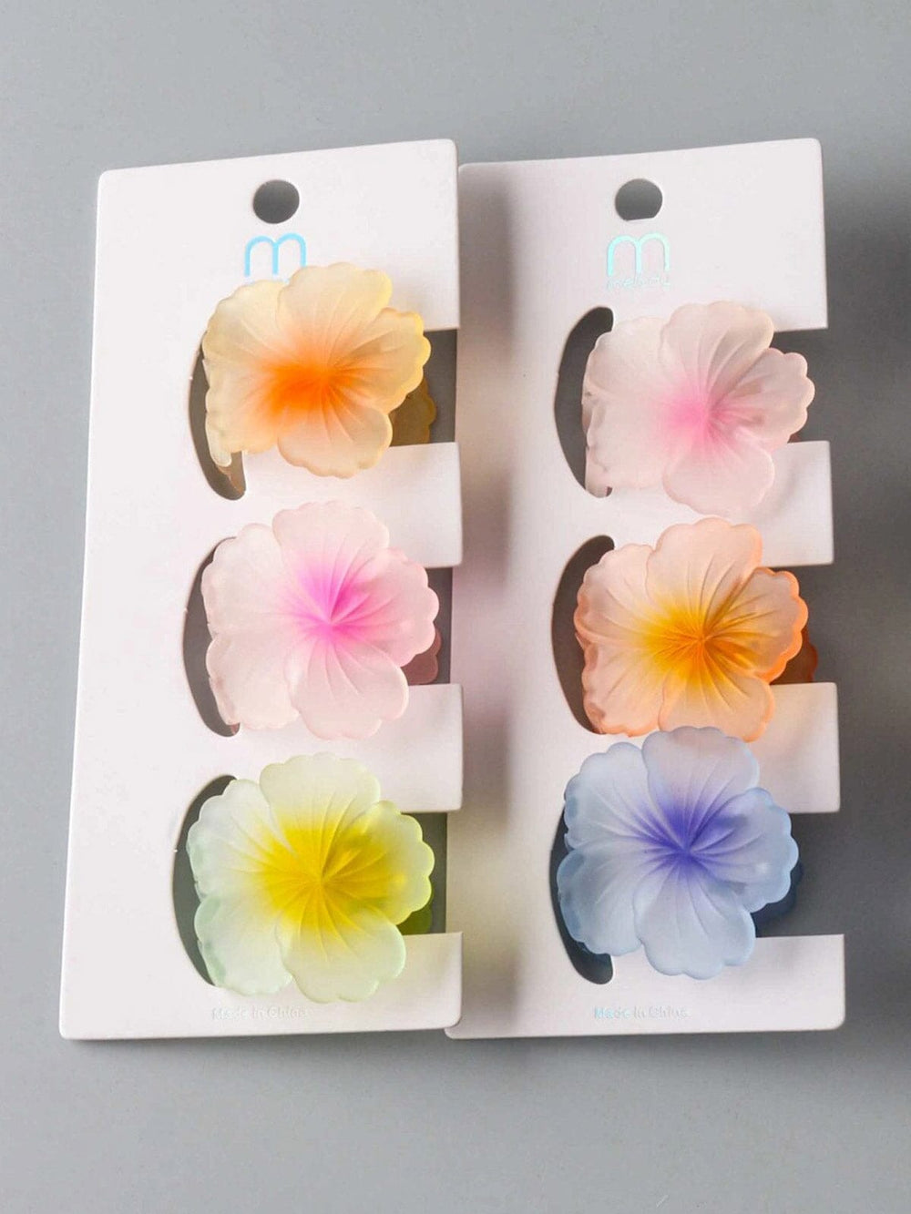 FASHION ASSORTED COLORS FLOWER HAIR CLAW CLIPS