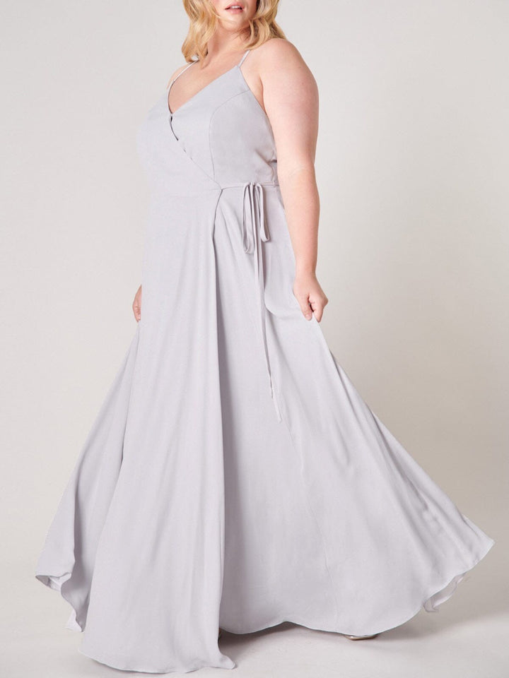PLUS SIZE SLEEVELESS SURPLICE OPEN BACK MAXI DRESS