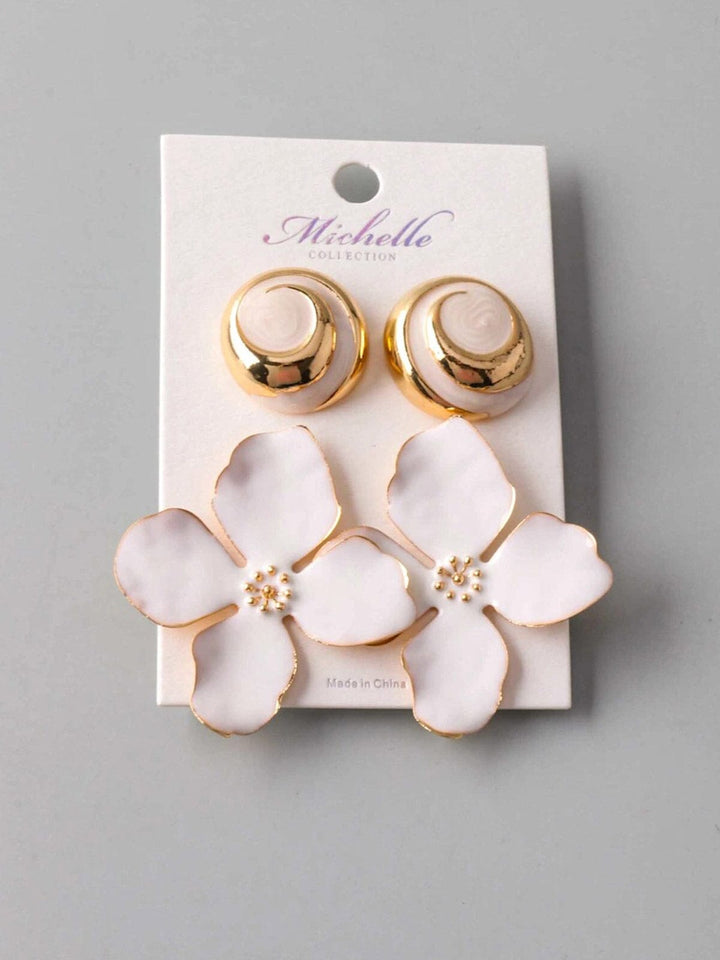 FASHION FLOWERS 2PC. SET EARRINGS
