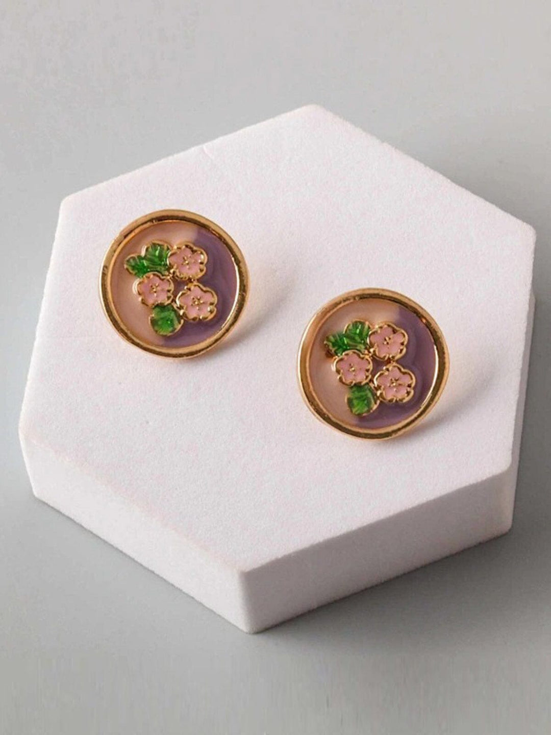 FASHION ASSORTED COLORS FLOWER EARRINGS