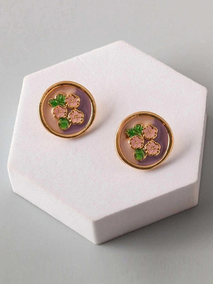 FASHION ASSORTED COLORS FLOWER EARRINGS