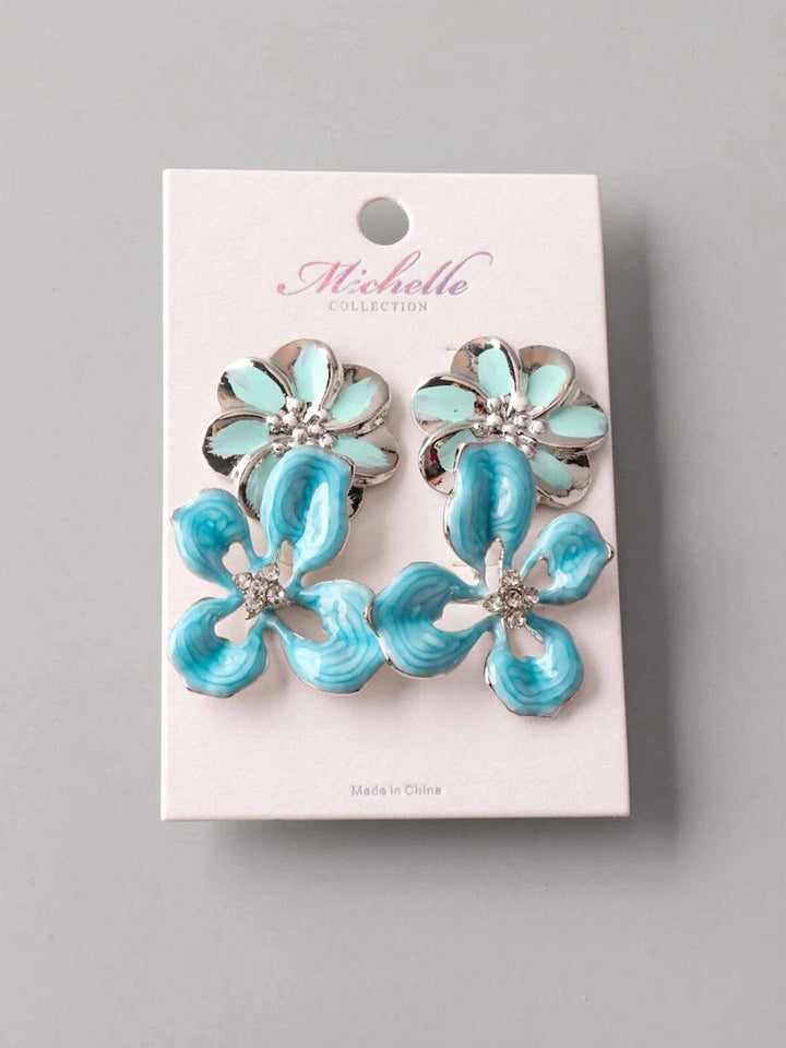 FASHION FLOWERS 2PC. SET EARRINGS