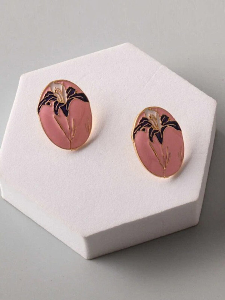 FASHION ASSORTED COLORS FLOWER EARRINGS