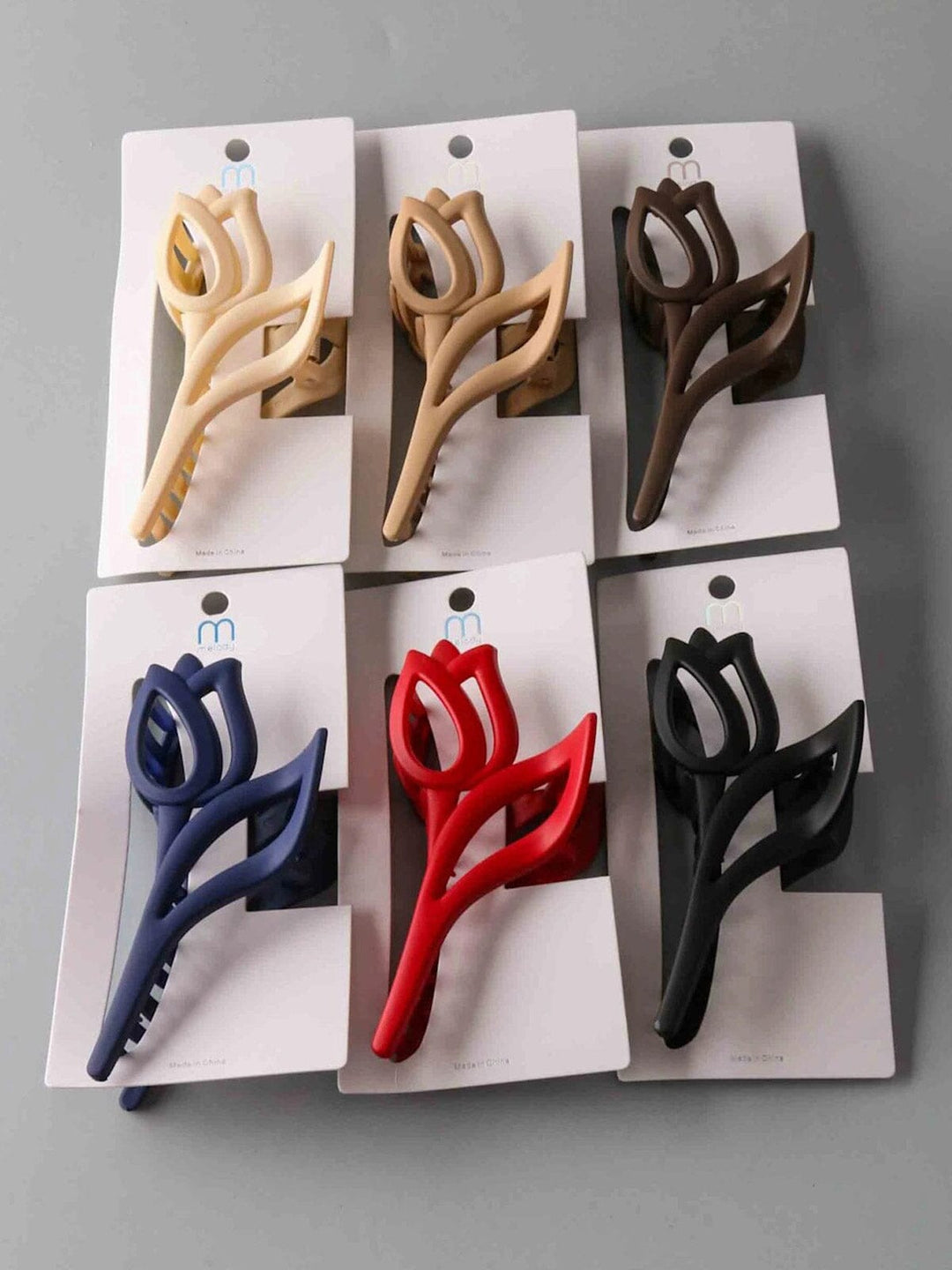 FASHION ASSORTED COLORS FLOWER HAIR CLAW CLIPS