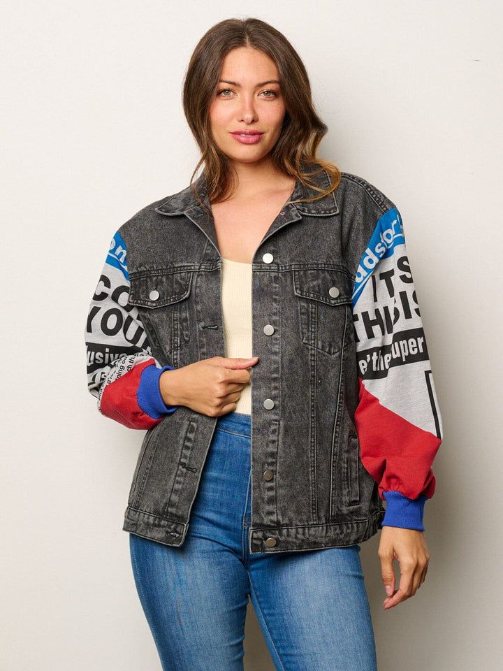 WOMEN'S LONG SLEEVE BUTTON UP DENIM JACKET