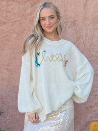 WOMEN'S LONG SLEEVE GRAPHIC PULLOVER SWEATER