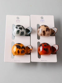 FASHION ASSORTED COLORS ANIMAL PRINT HAIR CLAW CLIPS