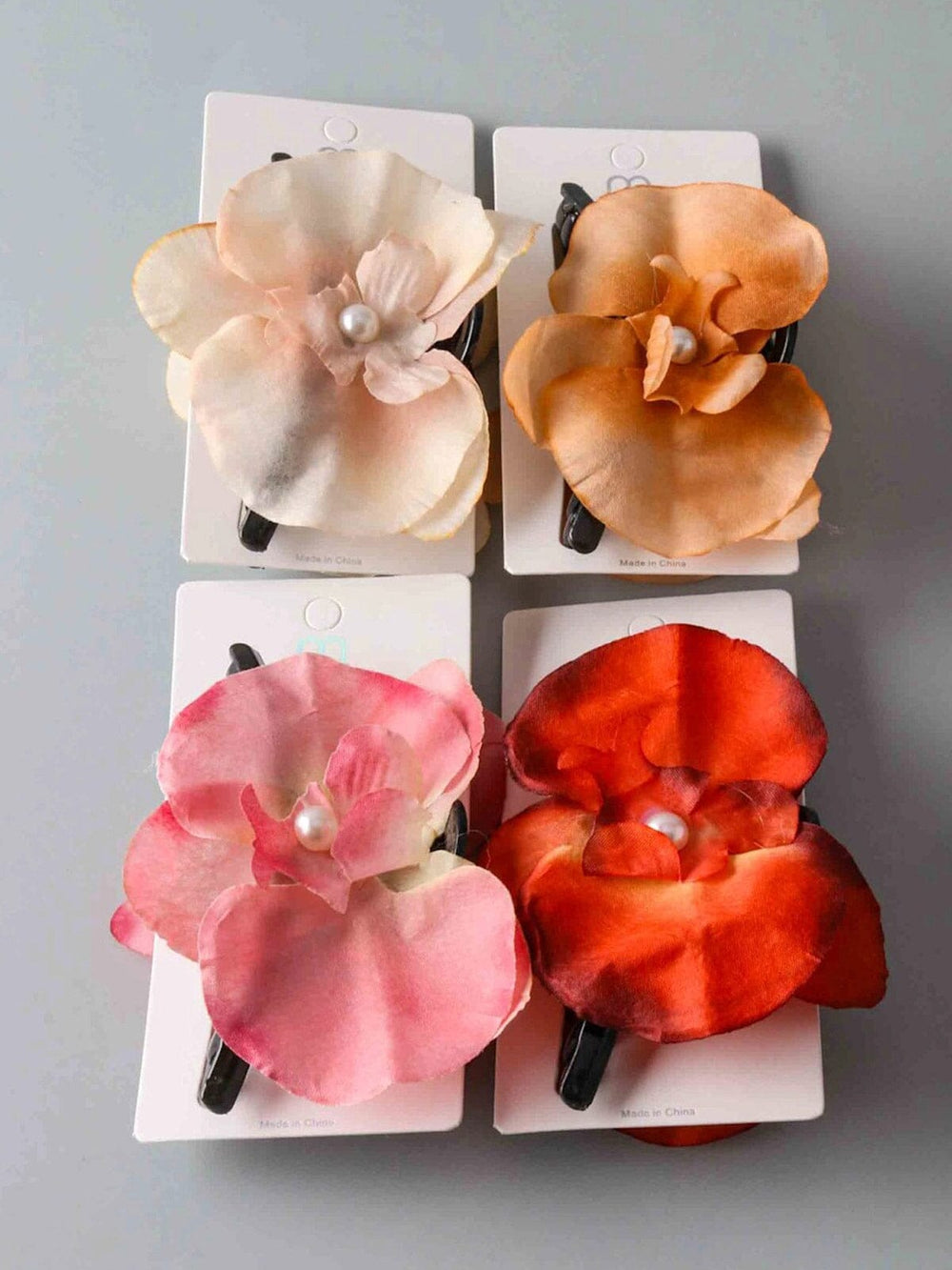 FASHION ASSORTED COLORS FLOWER HAIR CLAW CLIPS