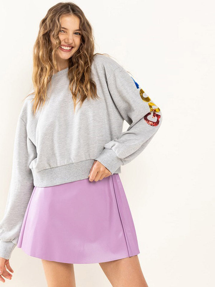 WOMEN'S LONG SLEEVE GRAPHIC PULLOVER SWEATER