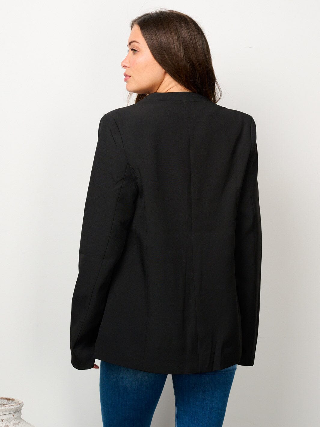 WOMEN'S LONG SLEEVE BUTTON CLOSURE POCKETS BLAZER