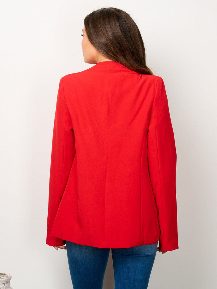 WOMEN'S LONG SLEEVE BUTTON CLOSURE POCKETS BLAZER