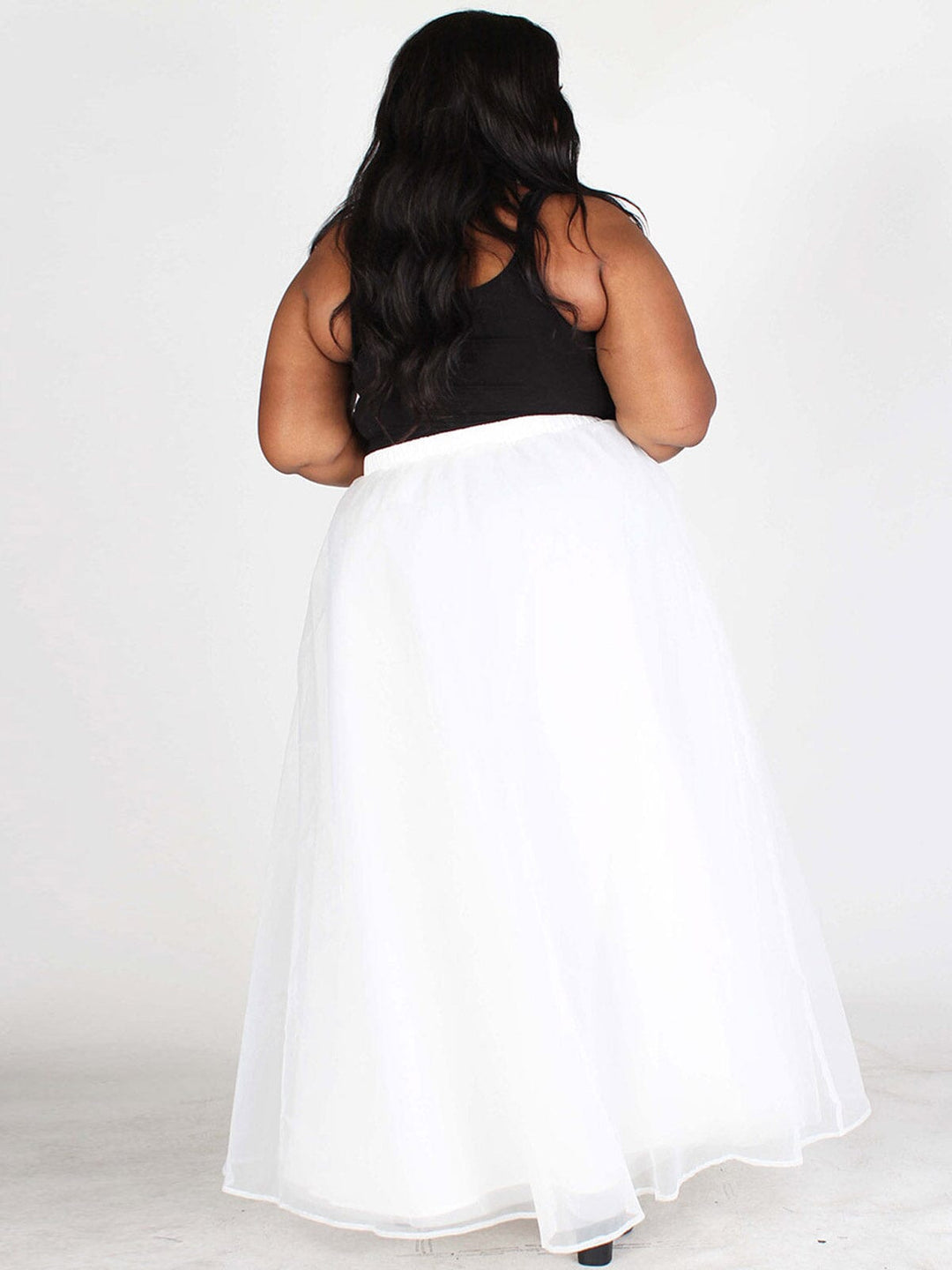 PLUS SIZE ELASTIC WAIST GRAPHIC MAXI SKIRT