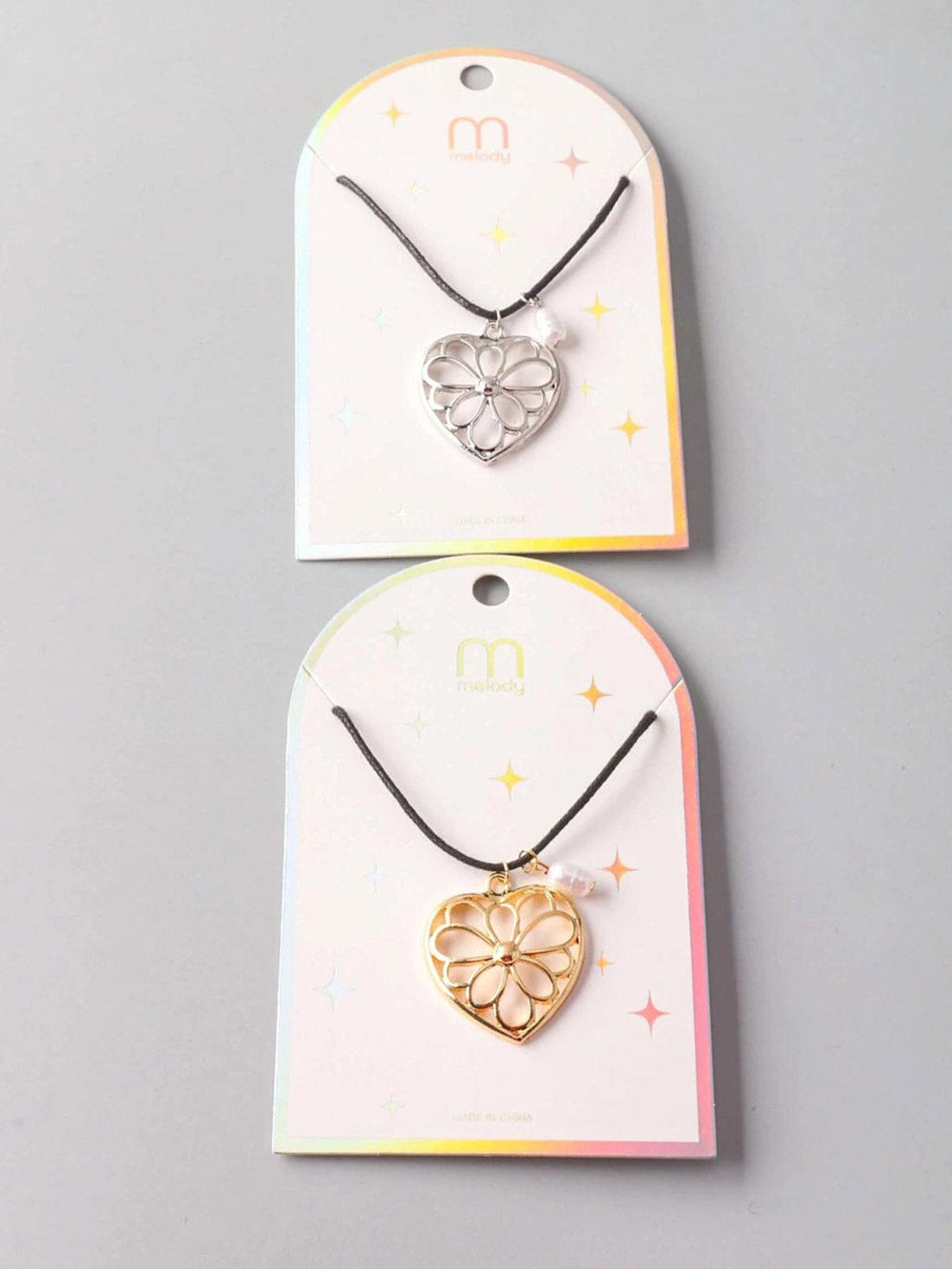 FASHION ASSORTED COLORS HEART PENDANT NECKLACE