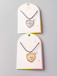 FASHION ASSORTED COLORS HEART PENDANT NECKLACE