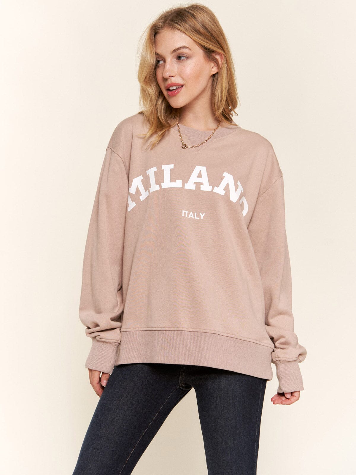 WOMEN'S LONG SLEEVE GRAPHIC PULLOVER SWEATER