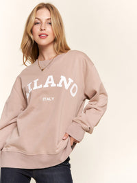WOMEN'S LONG SLEEVE GRAPHIC PULLOVER SWEATER