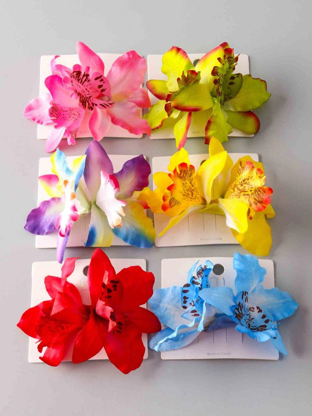 FASHION ASSORTED COLORS FLOWER HAIR CLIPS