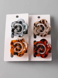 FASHION ASSORTED COLORS FLOWER ANIMAL PRINT HAIR CLAW CLIPS