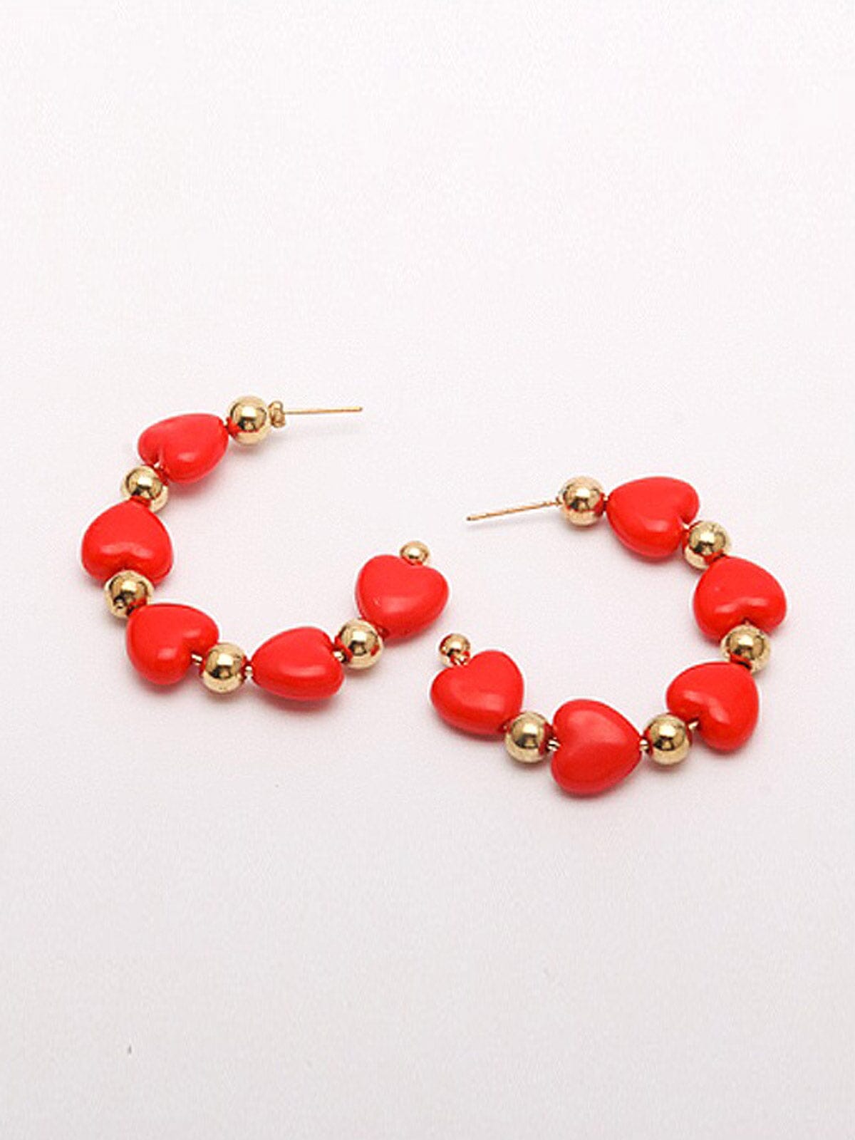 FASHION RED & PINK HEART EARRINGS