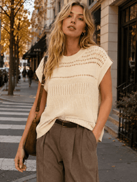 WOMEN'S SLEEVELESS CROCHET BLOUSE