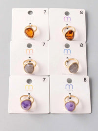 FASHION ASSORTED COLORS STONE RINGS