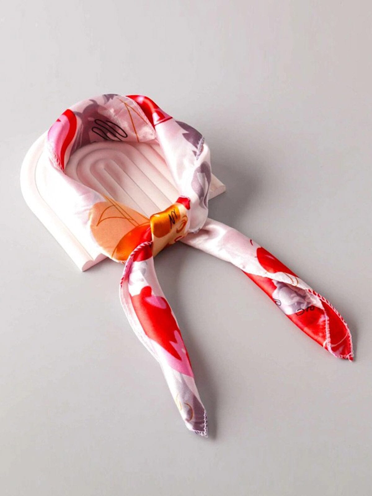 FASHION ASSORTED COLORS FLORAL SATIN SCARFS