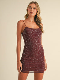WOMEN'S SLEEVELESS BODYCON SEQUINS MINI DRESS