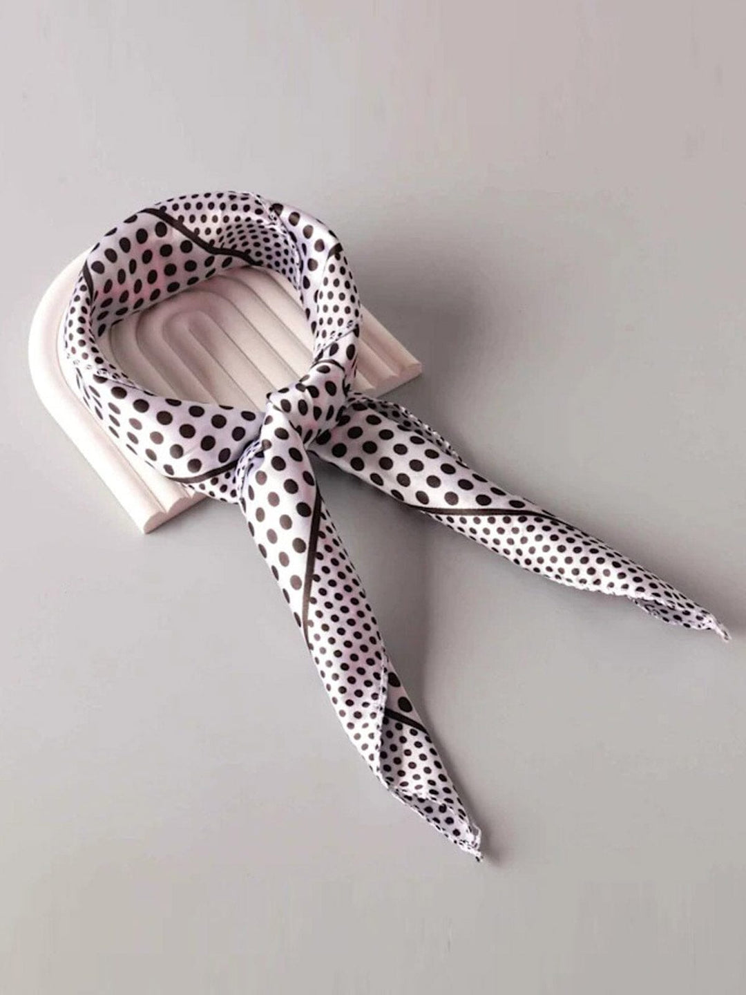 FASHION ASSORTED COLORS POLKA DOTS SATIN SCARFS