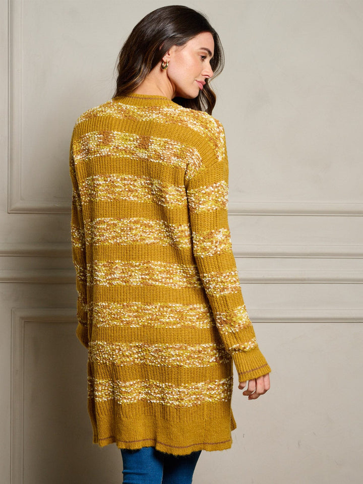 WOMEN'S LONG SLEEVE OPEN FRONT COLORBLOCK CARDIGAN