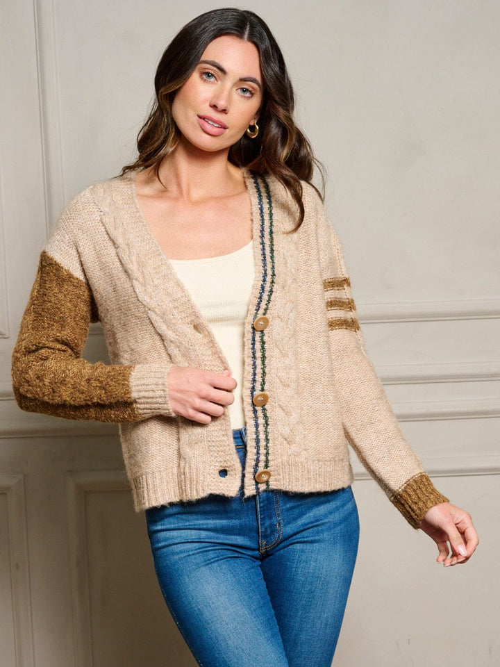 WOMEN'S LONG SLEEVE POCKETS BUTTON UP SWEATER CARDIGAN