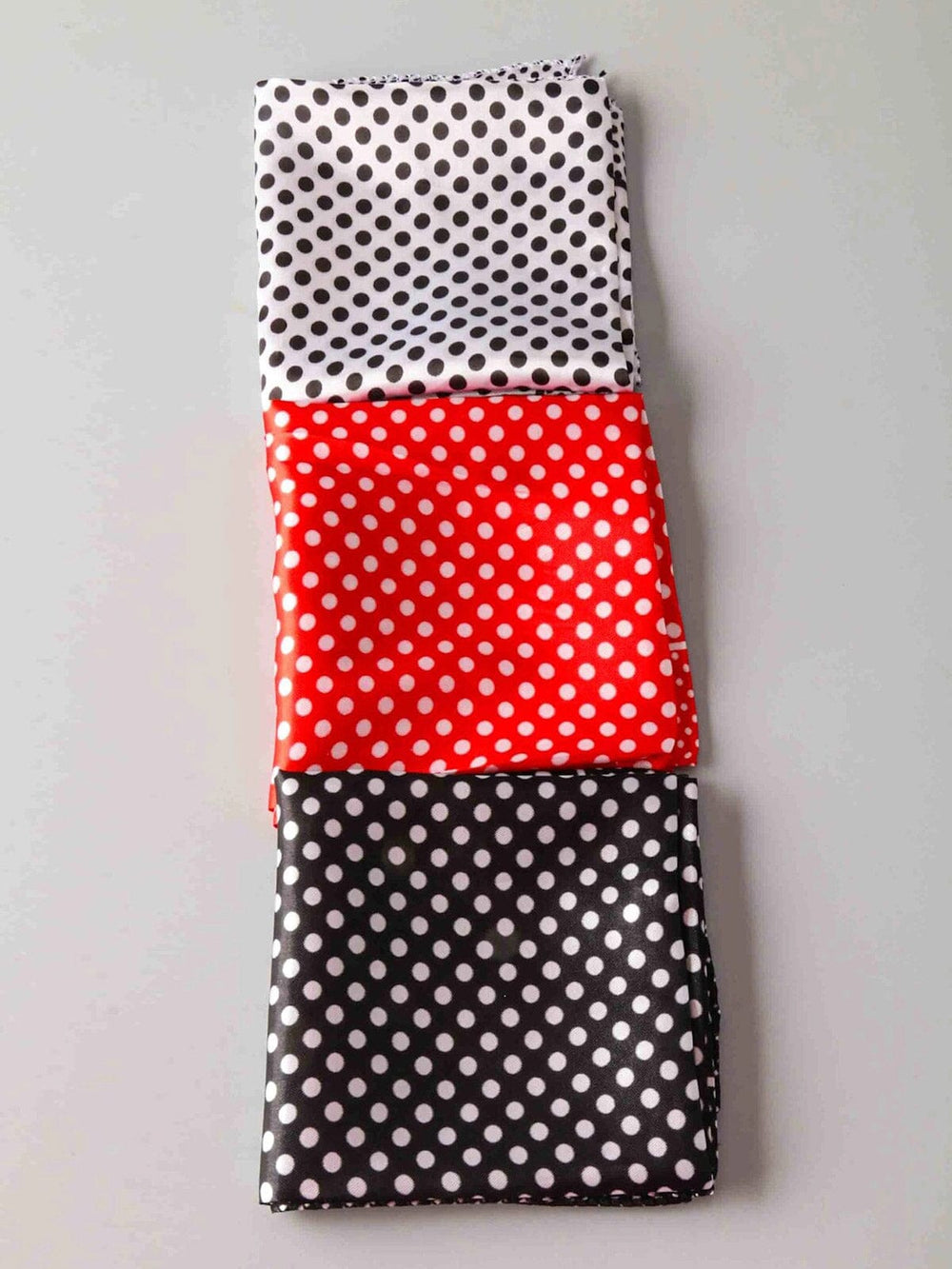 FASHION ASSORTED COLORS POLKA DOTS SATIN SCARFS