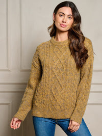 WOMEN'S LONG SLEEVE FUZZY PULLOVER SWEATER