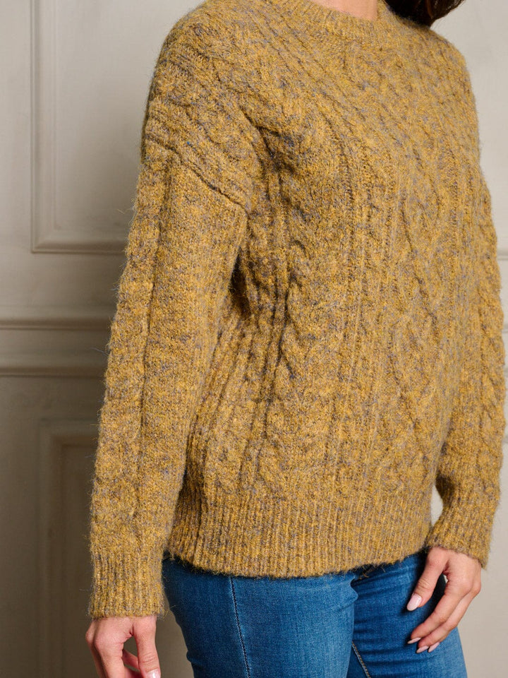 WOMEN'S LONG SLEEVE FUZZY PULLOVER SWEATER