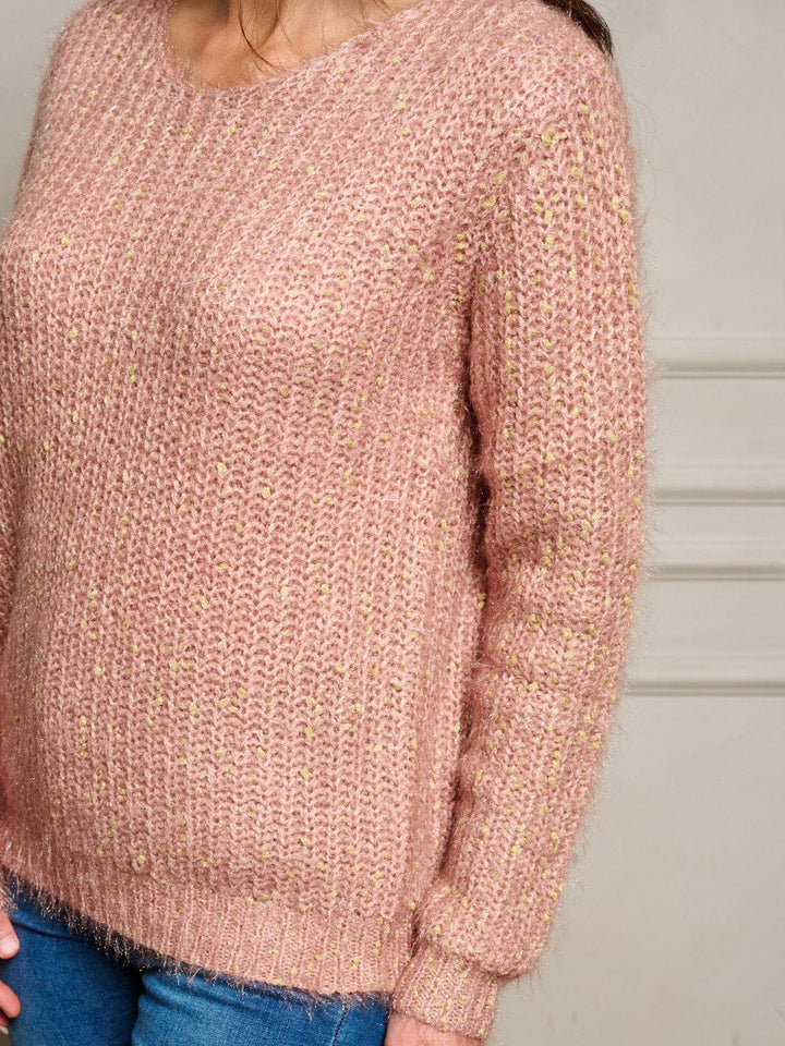 WOMEN'S LONG SLEEVE FUZZY SHIMMER PULLOVER SWEATER