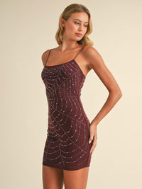 WOMEN'S SLEEVELESS BODYCON SEQUINS MINI DRESS