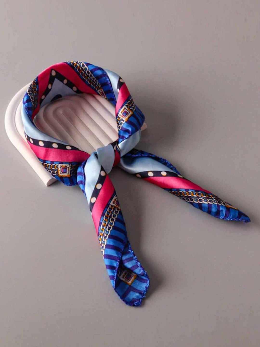 FASHION ASSORTED COLORS POLKA DOTS SATIN SCARFS