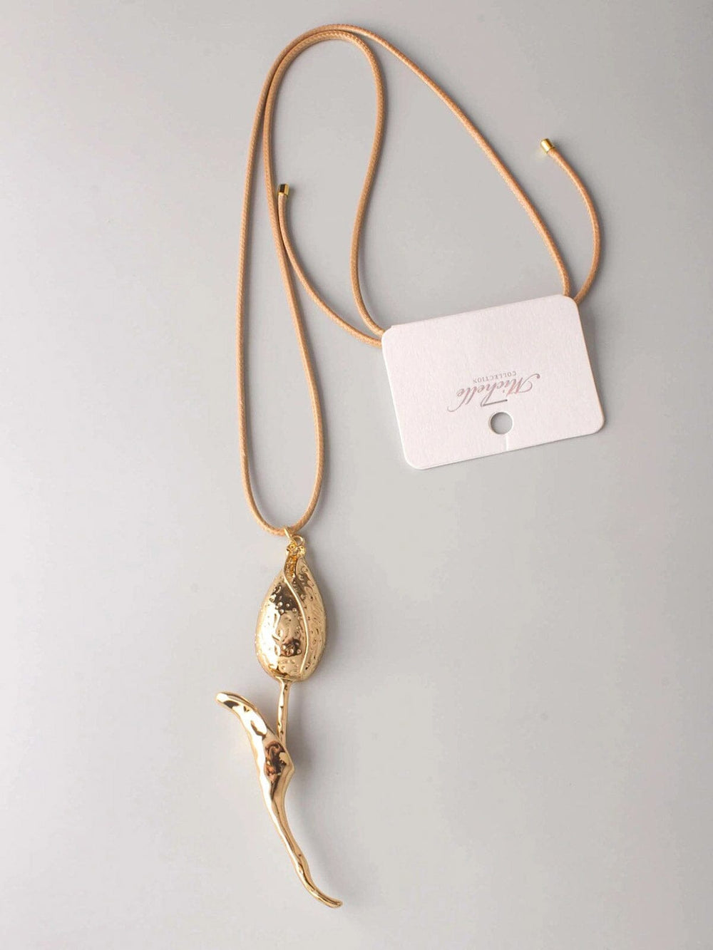 FASHION GOLD ROSE PENDANT NECKLACE