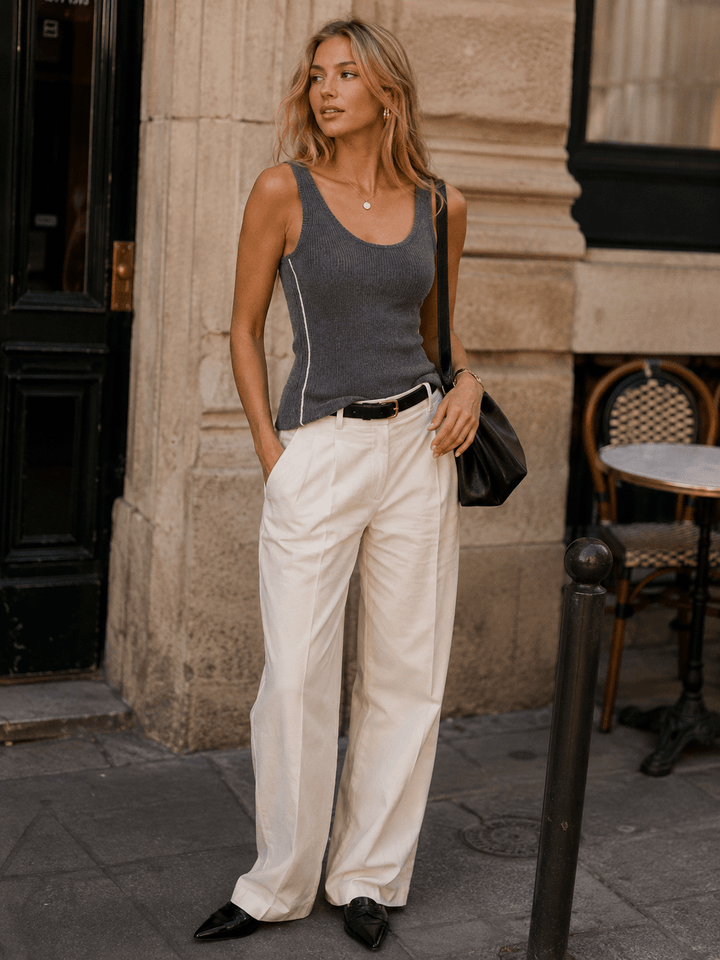 WOMEN'S SLEEVELESS KNIT TANK TOP